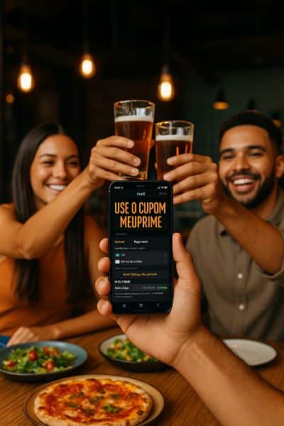 amigos brindando em um gastrobar moderno em fortaleza cupom meuprime