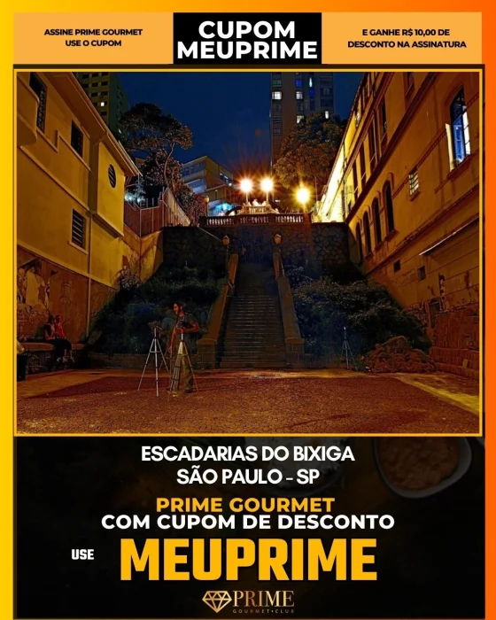 Escadarias do Bixiga em São Paulo - cupom Prime Gourmet MEUPRIME com R$10 de desconto