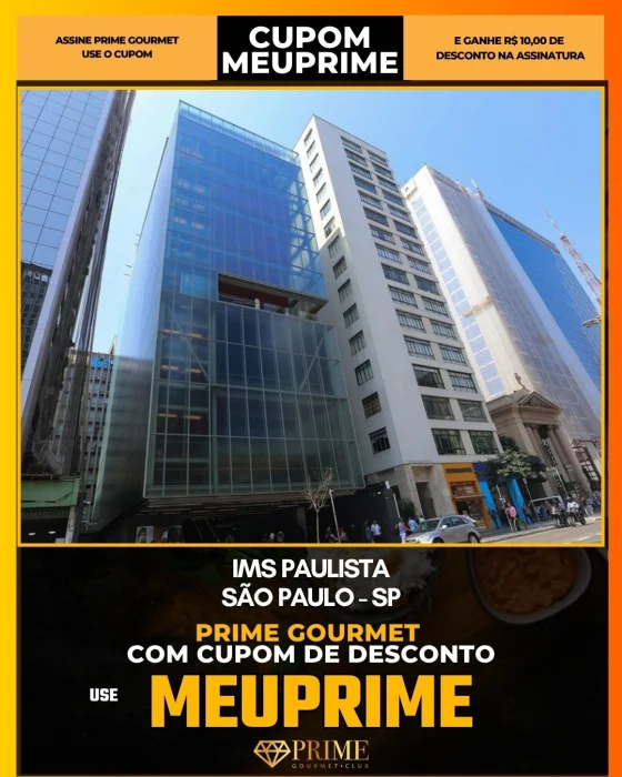 IMS Paulista em São Paulo - cupom Prime Gourmet MEUPRIME com R$10 de desconto