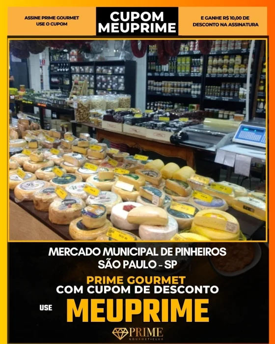 Mercado Municipal de Pinheiros em São Paulo - cupom Prime Gourmet MEUPRIME com R$10 de desconto