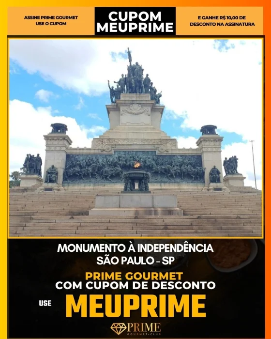 Monumento à Independência em São Paulo - cupom Prime Gourmet MEUPRIME com R$10 de desconto