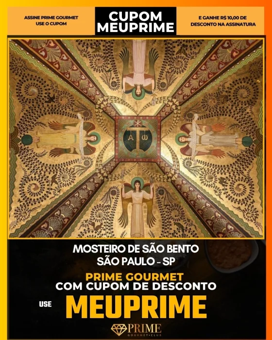 Mosteiro de São Bento em São Paulo - cupom Prime Gourmet MEUPRIME com R$10 de desconto