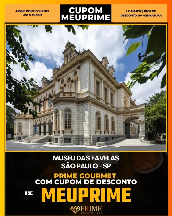 Museu das Favelas em São Paulo - cupom Prime Gourmet MEUPRIME com R$10 de desconto