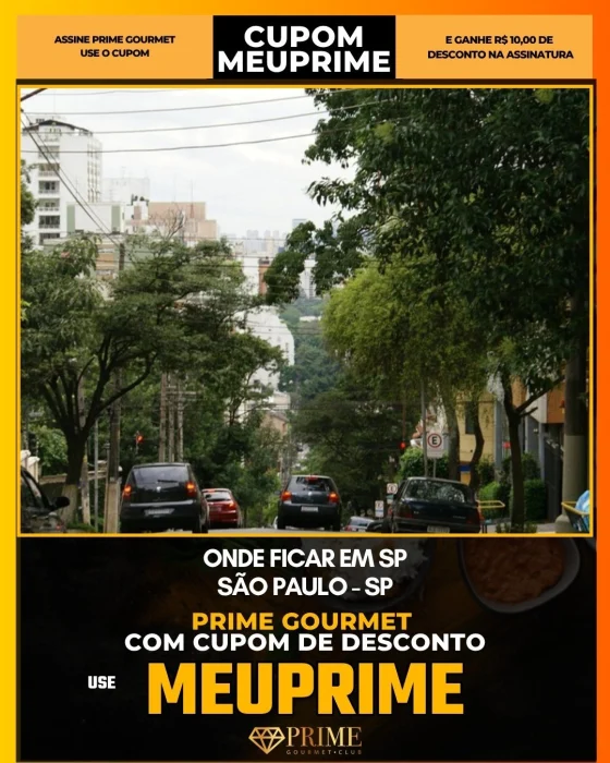 Onde Ficar em SP em São Paulo - cupom Prime Gourmet MEUPRIME com R$10 de desconto