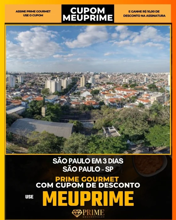 São Paulo em 3 Dias em São Paulo - cupom Prime Gourmet MEUPRIME com R$10 de desconto