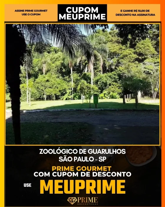 Zoológico de Guarulhos em São Paulo - cupom Prime Gourmet MEUPRIME com R$10 de desconto